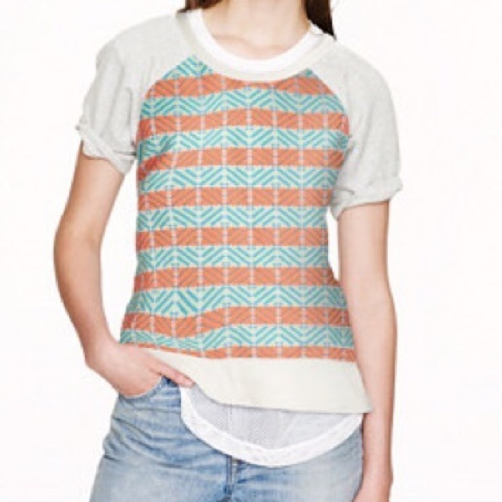 J. Crew paneled short sleeve sweatshirt